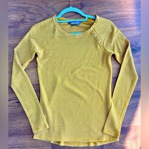 THE NORTH FACE | mustard yellow long-sleeve striped knit top size XS